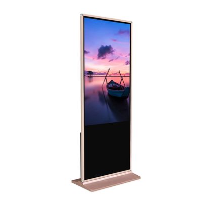 Kiosk layar sentuh berdiri bebas 55 inci dengan resolusi 1920x1080 dan layar sentuh inframerah untuk check-in bandara
