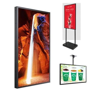 55 Inch 16:9 High Brightness Advertising Display Video Player Layar LCD dengan 2000cd/m2 Kecerahan untuk jendela toko