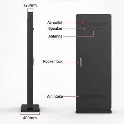65 Inch LCD Screen Periklanan Outdoor Player Kecerahan Tinggi Tingkat Perlindungan IP65