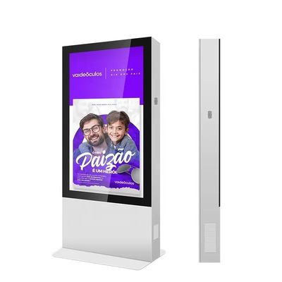 65 Inch Outdoor Advertising Screen Display Kiosk Cahaya Tinggi Digital Signage