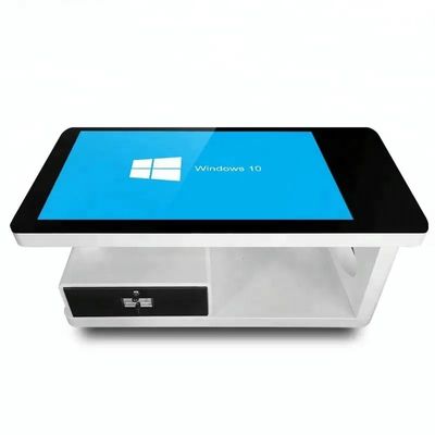 Meja layar sentuh interaktif 43 inci Windows 10 dengan bingkai paduan aluminium untuk bisnis dan pendidikan