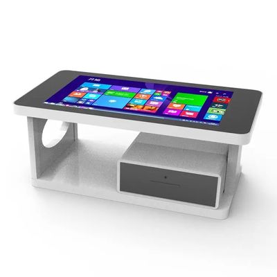 Meja layar sentuh interaktif 43 inci Windows 10 dengan bingkai paduan aluminium untuk bisnis dan pendidikan