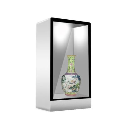 55 Inch Stand Transparan LCD Showcase Layar Sentuh LCD Display Cabinet 1920x1080