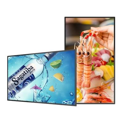 50 Inch Wall Mount LCD Display Periklanan Resolusi 4K Ultra Narrow Edge