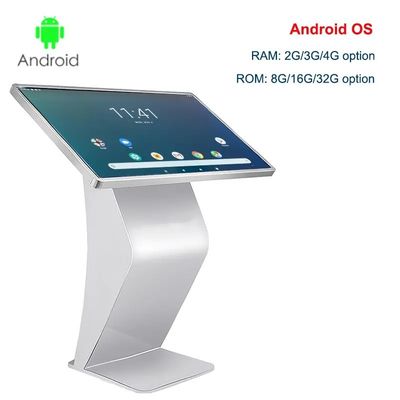 4K Lantai Berdiri Layar Sentuh Kiosk Digital Layar Sentuh Kapasitif 50 Inci