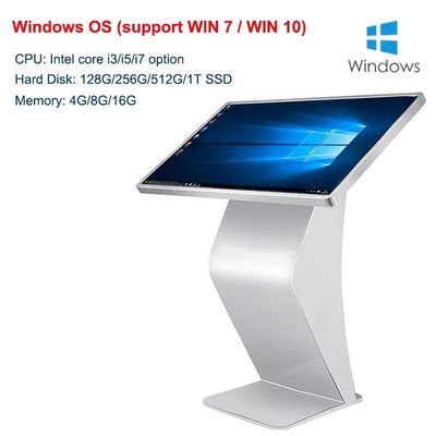 4K Lantai Berdiri Layar Sentuh Kiosk Digital Layar Sentuh Kapasitif 50 Inci