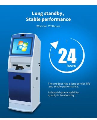 19 Inch Touch Screen Self Service Kiosk dengan ID Card Reader dan Printer A4