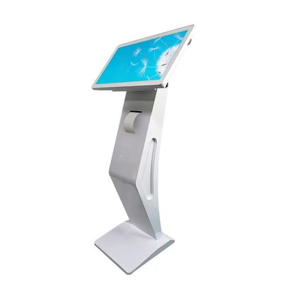 21.5 inci layar sentuh Kios Digital dengan printer termal dan QR Code Scanner untuk layanan mandiri interaktif