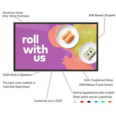 Kios Digital Dinding 43 Inci dengan Penyimpanan SSD 128GB dan Layar Sentuh Kapasitif