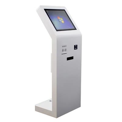 21.5 inci lantai berdiri layar sentuh Kiosk dengan IC Card Reader dan QR Code Scanner