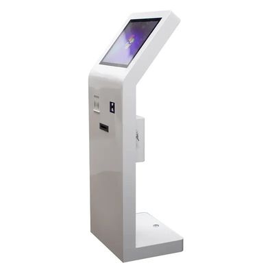 21.5 inci lantai berdiri layar sentuh Kiosk dengan IC Card Reader dan QR Code Scanner