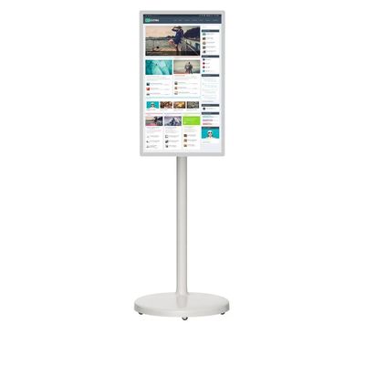 24 Inch Portable Floor Stand Touch Screen Kiosk Digital dengan Android NFC dan layar yang dapat disesuaikan