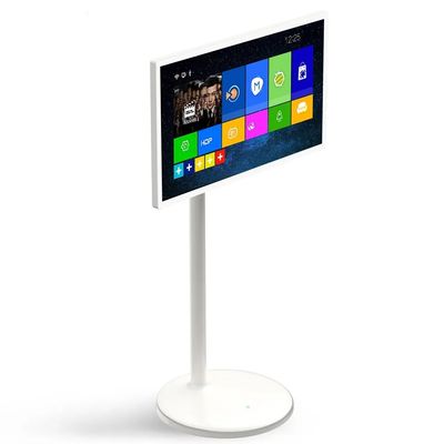 24 Inch Portable Floor Stand Touch Screen Kiosk Digital dengan Android NFC dan layar yang dapat disesuaikan