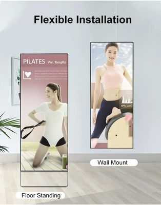 43 Inch Smart Fitness Mirror dengan Android 7.1 RK3288 dan Display Iklan LCD Cerah Disesuaikan