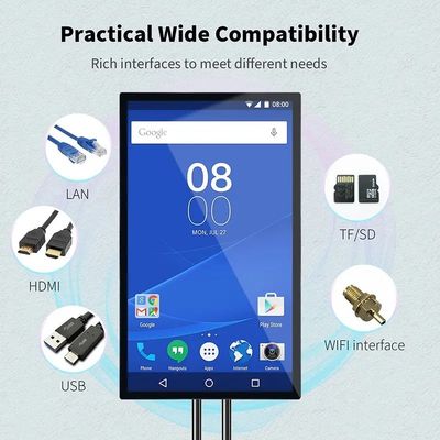 Monitor Layar Sentuh Kapasitif Kecerahan Tinggi 43 Inci Tampilan Industri