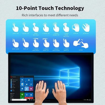 Monitor Layar Sentuh Kapasitif Kecerahan Tinggi 43 Inci Tampilan Industri