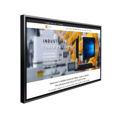 55 Inch Infrared Touch Screen Monitor Layar LCD yang dipasang di dinding dengan 10 titik Capacitive Touch