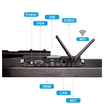 55 Inci Smart Touch Screen Interaktif Flat Panel dengan Rasio Aspek 16:9 dan Sentuhan 10 Titik