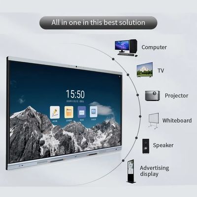 Papan tulis interaktif digital 4K Ultra HD 85 inci dengan konferensi video untuk ruang pertemuan