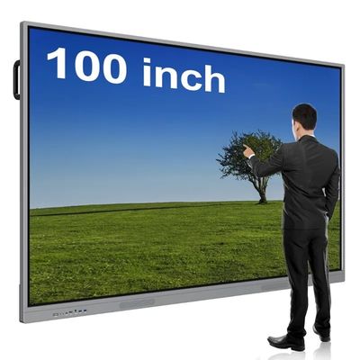 Papan Tulis Interaktif Digital Multi-sentuh Full HD 100 Inci Monitor Layar Sentuh Panel Datar Cerdas