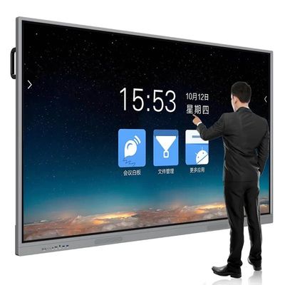 Papan Tulis Interaktif Digital Multi-sentuh Full HD 100 Inci Monitor Layar Sentuh Panel Datar Cerdas