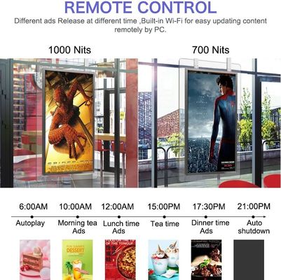 55 Inci Layar Ganda Kecerahan Tinggi Pemutar Iklan LCD dengan Kecerahan 1500 Nits