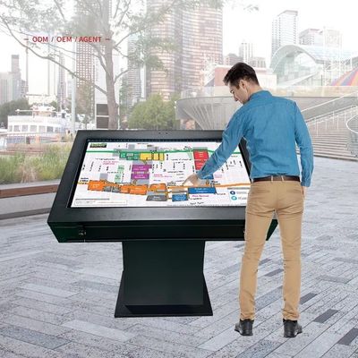 43 Inch Outdoor High Brightness Multi-Touch Interactive Touch Screen Meja Digital Signage Kiosk