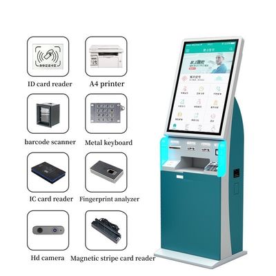 32 Inch Self Service Touch Screen Kiosk Dengan A5 Printer dan Barcode Scanner