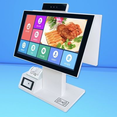 Desktop Self-Service Touch Screen Pemesanan Kios Mesin Kasir Dual Screen