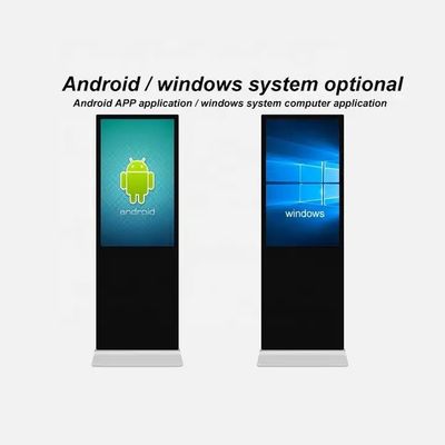 Windows 10 Layar sentuh Kiosk Digital Integrated Intel HD Lantai Standing Display