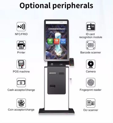 Kios Self Service dengan layar sentuh 32 inci dengan merek dan fitur multi-fungsi yang disesuaikan