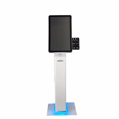 Kios Digital layar sentuh dengan printer kuitansi dan scanner kode QR