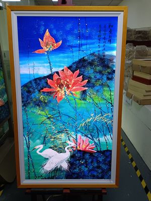55 Inch Resolusi 4K LCD Iklan Tampilan dengan Bordir Kayu - Digital Signage Komersial