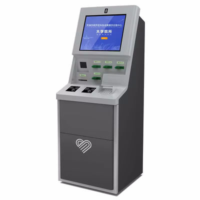 21.5/24/27/32 Inch Screen Size Self Checkin Kiosk dengan dukungan bahasa yang dapat disesuaikan dan dispenser kartu untuk layanan diri yang efisien