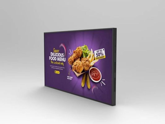43 inci LCD Display Iklan Dipasang sepenuhnya pada Panel LCD yang dipasang di dinding