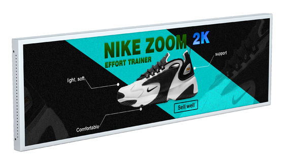 Kios digital layar sentuh kapasitas 37 inci dengan resolusi tinggi 3840x1080 dan layar stretch strip