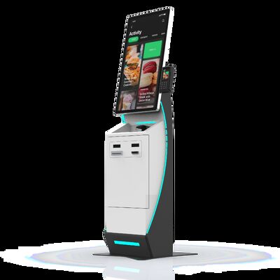 Self Checkin Kiosk dengan Passport Reader dan Windows 10 OS Featuring Customized LED Lights for Enhanced Visitor Management