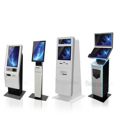 Kios Pemesanan Mandiri Berdiri Lantai 21,5 Inci dengan Layar Sentuh Kapasitif 10 Titik dan Printer Termal Opsional