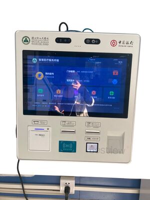 Kios Pemesanan Mandiri Berdiri Lantai 21,5 Inci dengan Layar Sentuh Kapasitif 10 Titik dan Printer Termal Opsional
