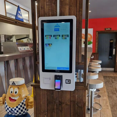 32 Inci LCD Display Wall Mount Self Ordering Kiosk dengan Garansi 3 Tahun untuk Makanan Cepat dan Ritel