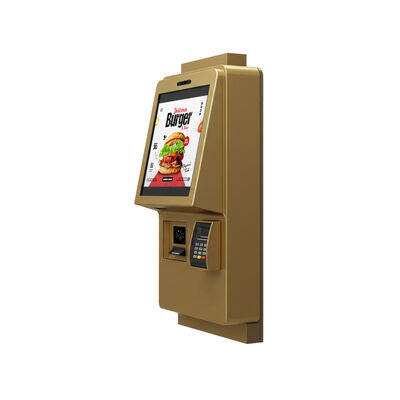 Kios Pesan Mandiri Layar Sentuh Kapasitif 24 Inci dengan Resolusi 1920X1080 dan Desain Pasang Dinding untuk Pemesanan Makanan Dalam Ruangan