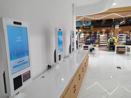 Sistem POS Kios All-in-one dengan Layar Sentuh Kapasitif, Printer Termal 80mm, dan Pembaca Kartu NFC untuk Checkout Mandiri