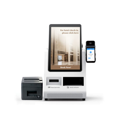 Android POS Self-Check-in Kiosk dengan Passport Scanner dan Card Dispenser untuk Hotel