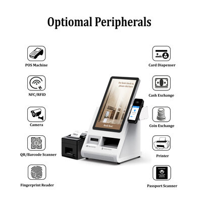 Android POS Self-Check-in Kiosk dengan Passport Scanner dan Card Dispenser untuk Hotel