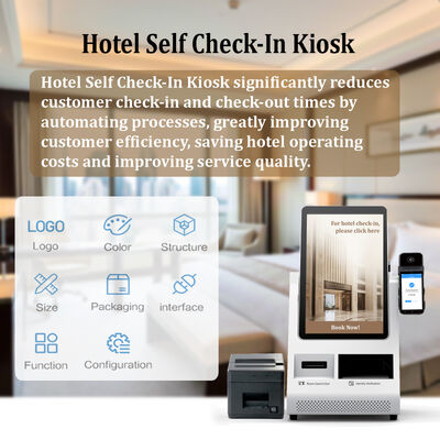 Android POS Self-Check-in Kiosk dengan Passport Scanner dan Card Dispenser untuk Hotel