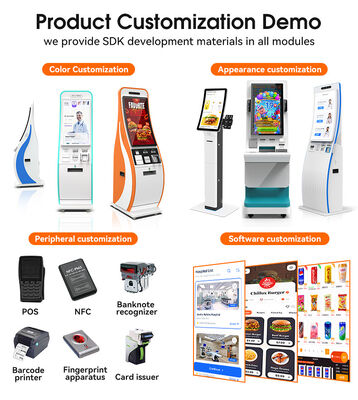 Kios Self Check-in Layar Sentuh 21,5/32 Inci dengan OS Android/Windows dan Konektivitas WiFi/Ethernet/Bluetooth/3G/4G