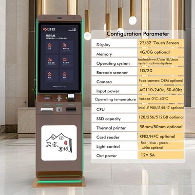 Kios Self Check-In Hotel dengan Pembayaran Kode QR dan Layar Sentuh untuk Layanan Mandiri Berdiri Lantai