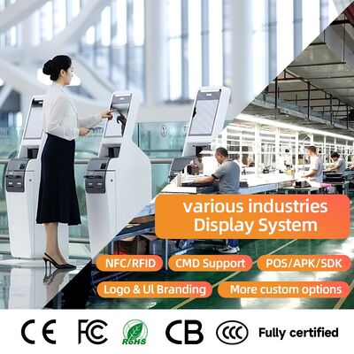 Kios Self Check-in dengan Layar LCD Kapasitif Sentuh 10 Titik, Resolusi 1920x1080, dan CMS Berbasis Cloud untuk Layanan Mandiri Interaktif