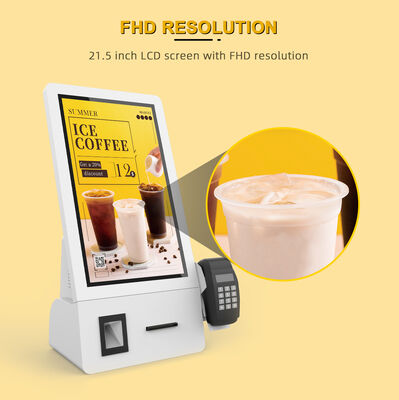 Kios Mandiri Layar Sentuh Berdiri Lantai Casing Logam Resolusi 1920X1080 dengan OS Android
