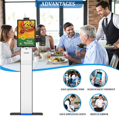 Kios Pemasaran Mandiri Makanan Cepat dengan Layar Sentuh Kapasitif 10 Titik Resolusi 1920X1080 dan Pengenalan Wajah untuk Restoran